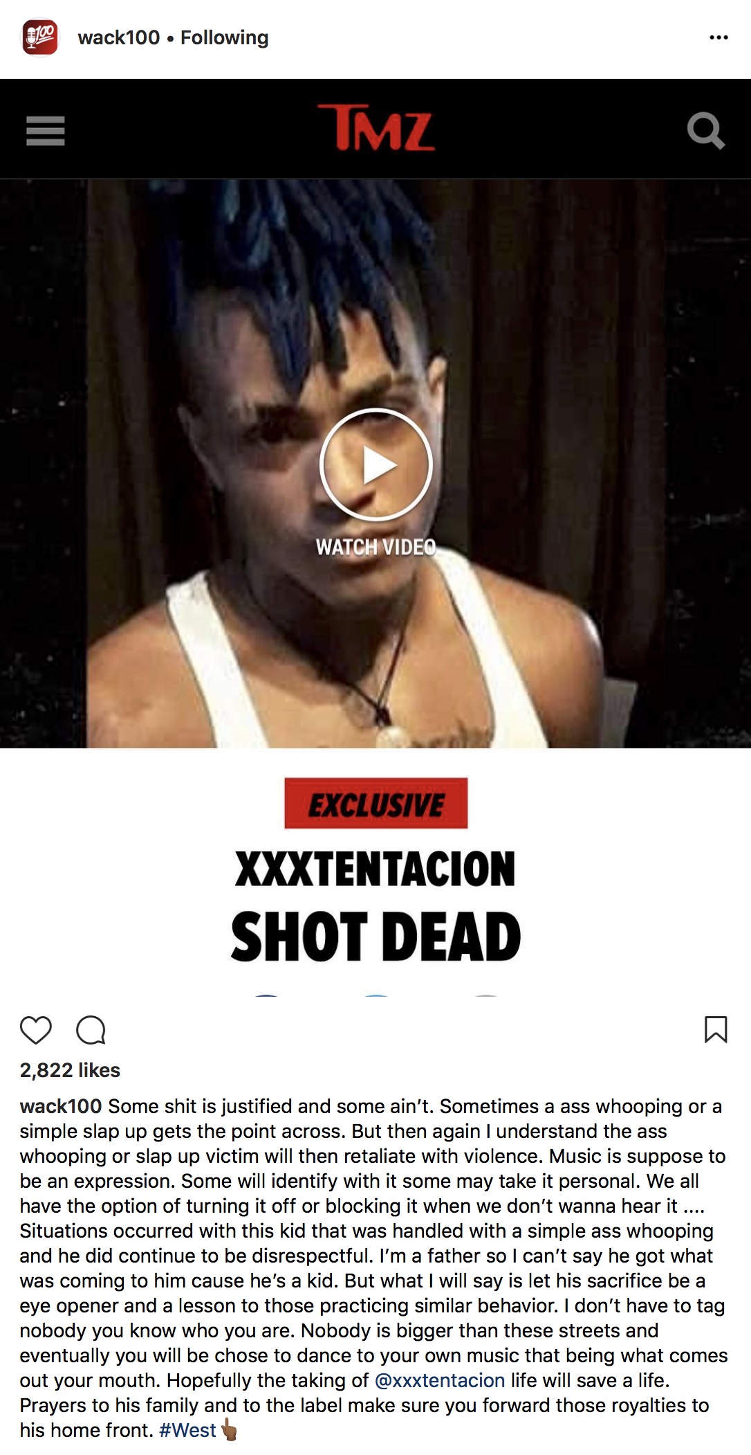 Game&#039;s Manager Wack 100 Won&#039;t Honor XXXTentacion&#039;s Life: &quot;He Did Continue To Be Disrespectful&quot; &ndash;