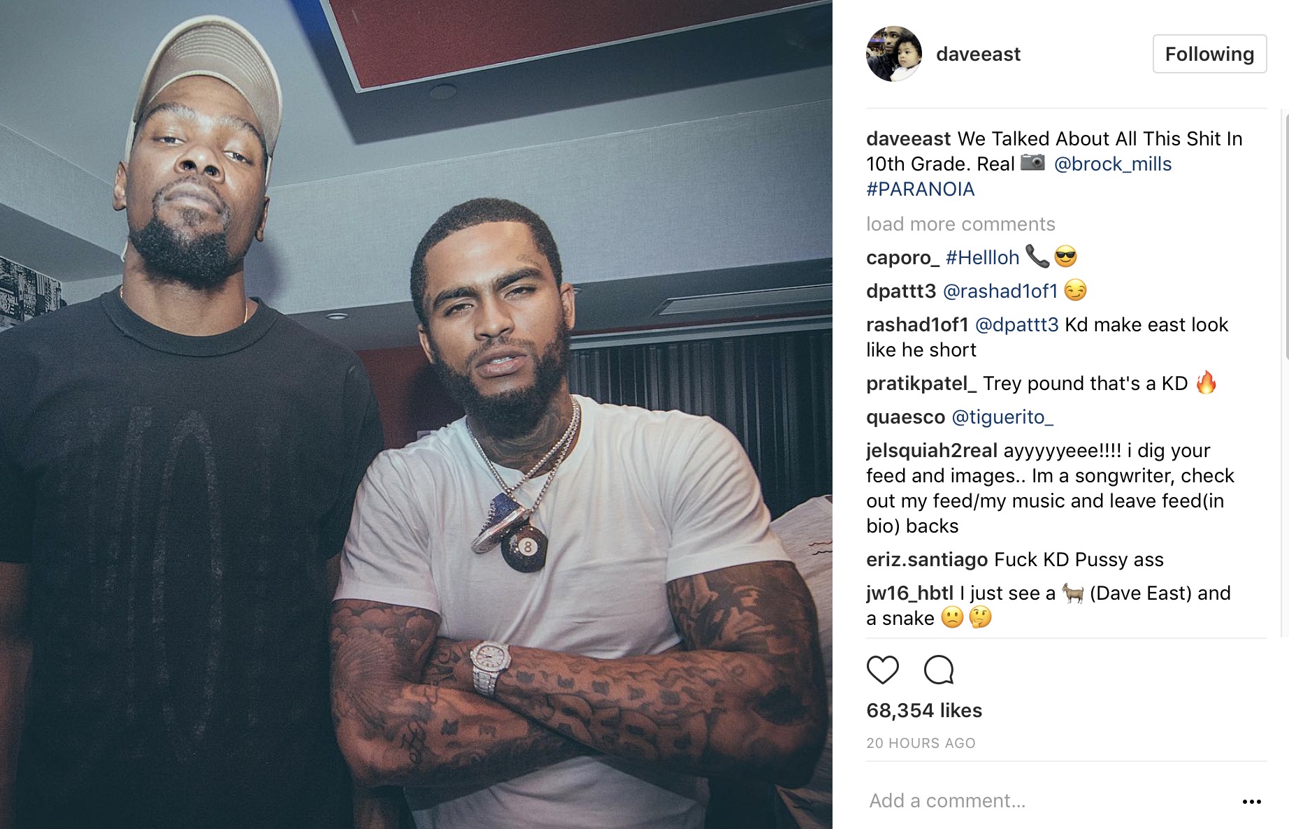 Dave East Looks Golden, Warriors Up W/ Kevin Durant: 